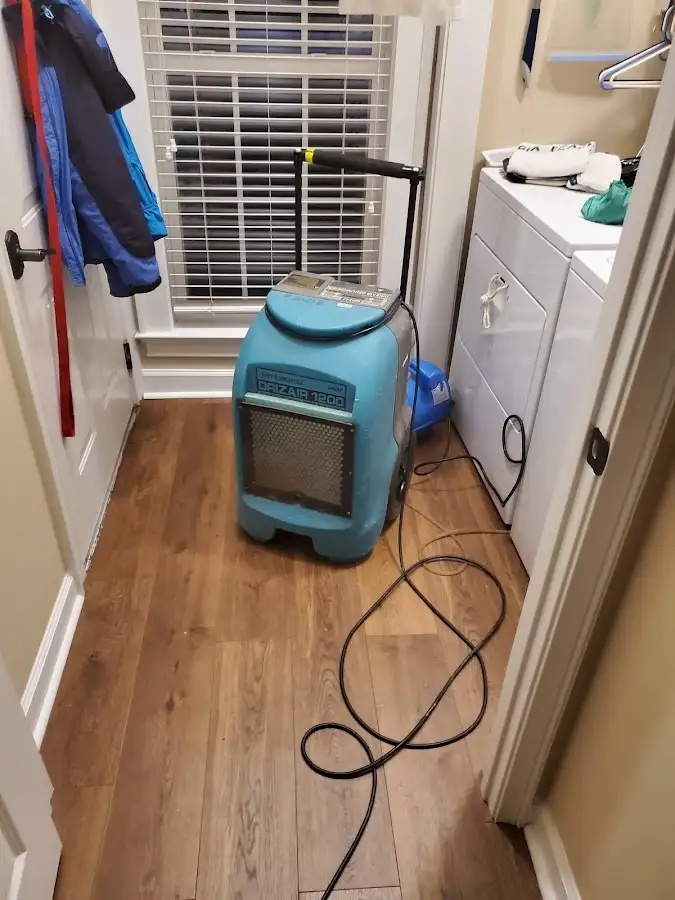 Commercial dehumidifier deployed for Flood Damage Cleanup in Upland